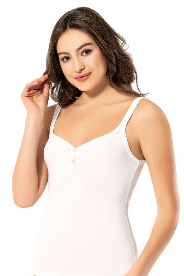 Erdem Beyaz Bayan Düğmeli Atlet 2005