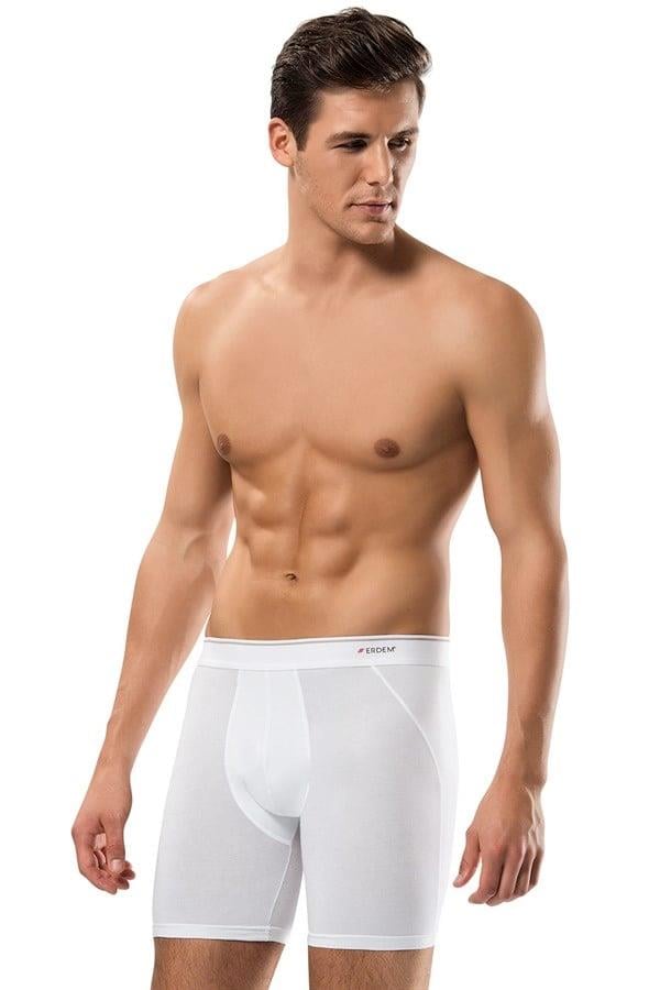 Erdem Beyaz Pamuk Elastan Uzun Boxer 1470