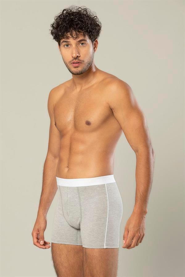 Erdem Gri Melanj Pamuk Elastan Uzun Boxer 1417