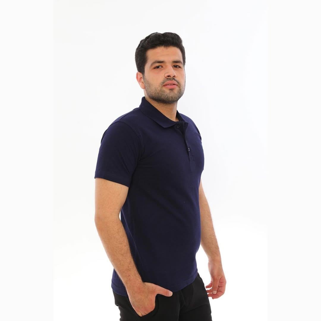 Polo yaka siyah tişört