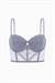 Rosali Dantelli Büstiyer Sütyen - Soft Push Up, Dolgulu  - Fashion - 2501 - Gri