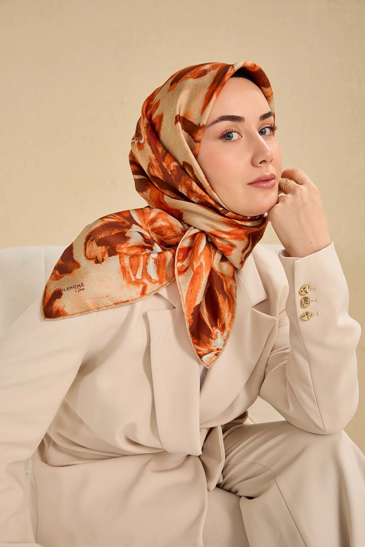 Silk Home Twill İpek Desenli Eşarp 11513