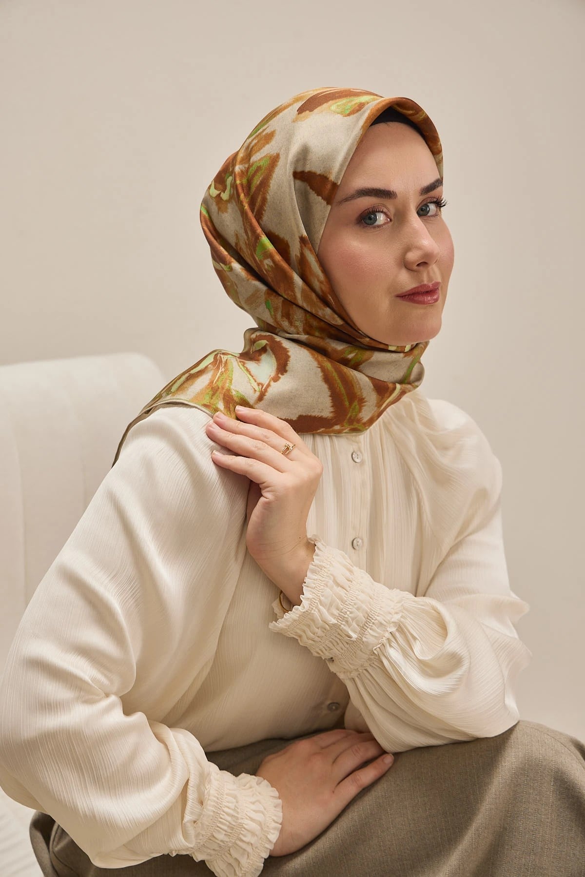 Silk Home Twill İpek Desenli Eşarp 11513