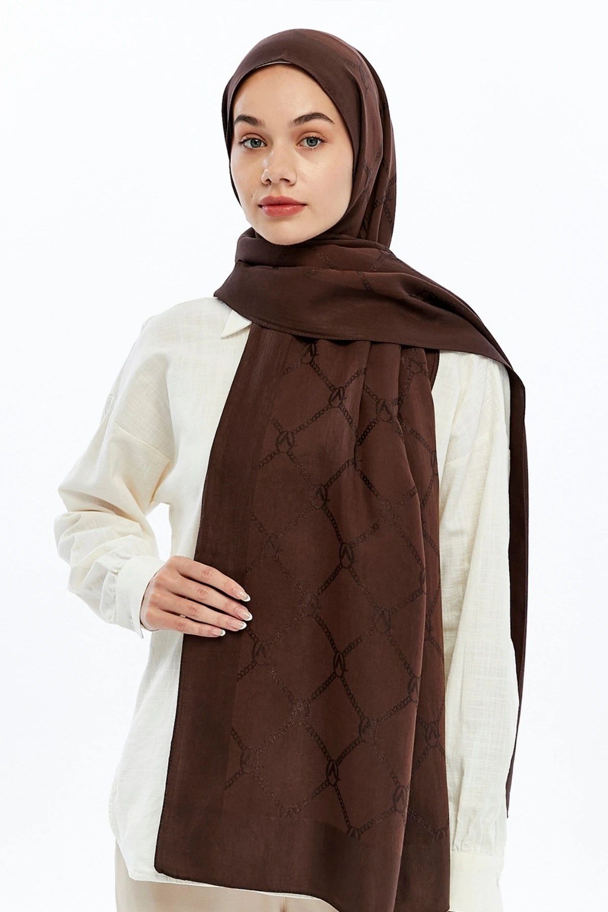 Valentino Orlandi Alia Serisi Monogram Desen Şal