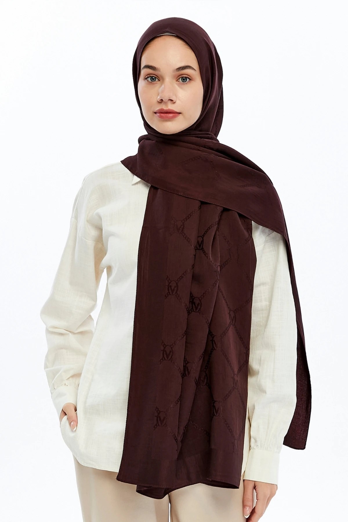 Valentino Orlandi Alia Serisi Monogram Desen Şal