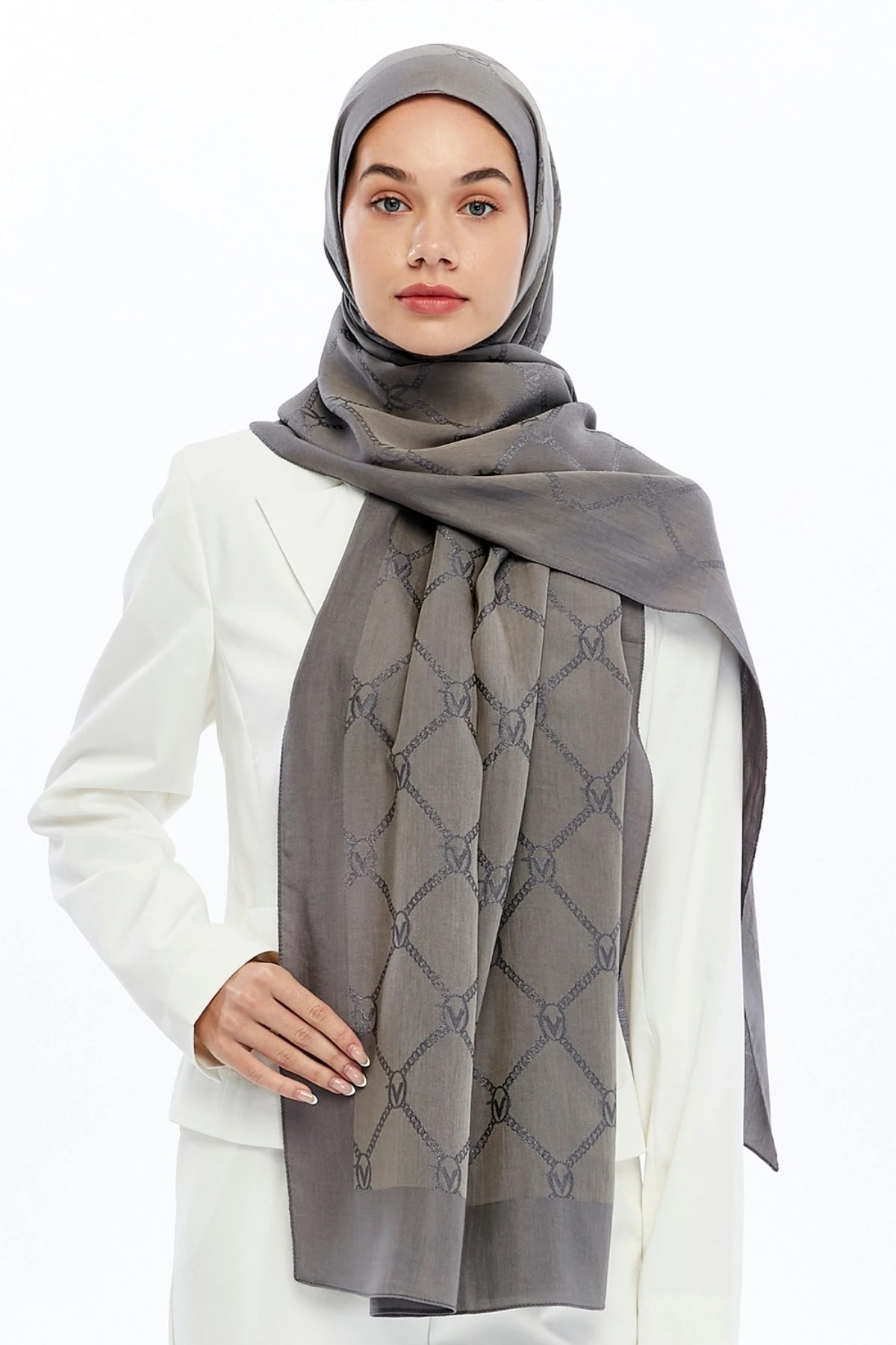 Valentino Orlandi Alia Serisi Monogram Desen Şal