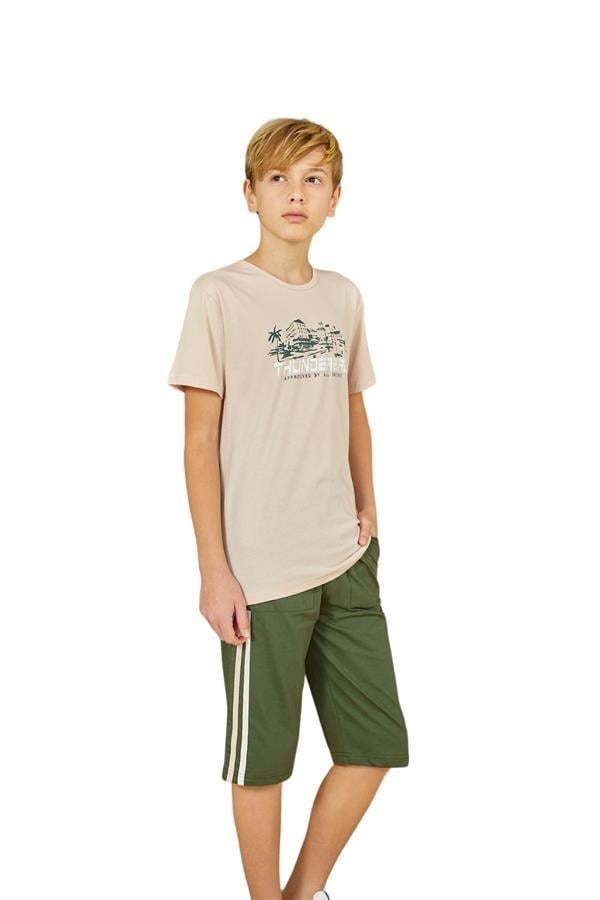 WeWeus Bej Erkek Çocuk Pijama Takımı 811