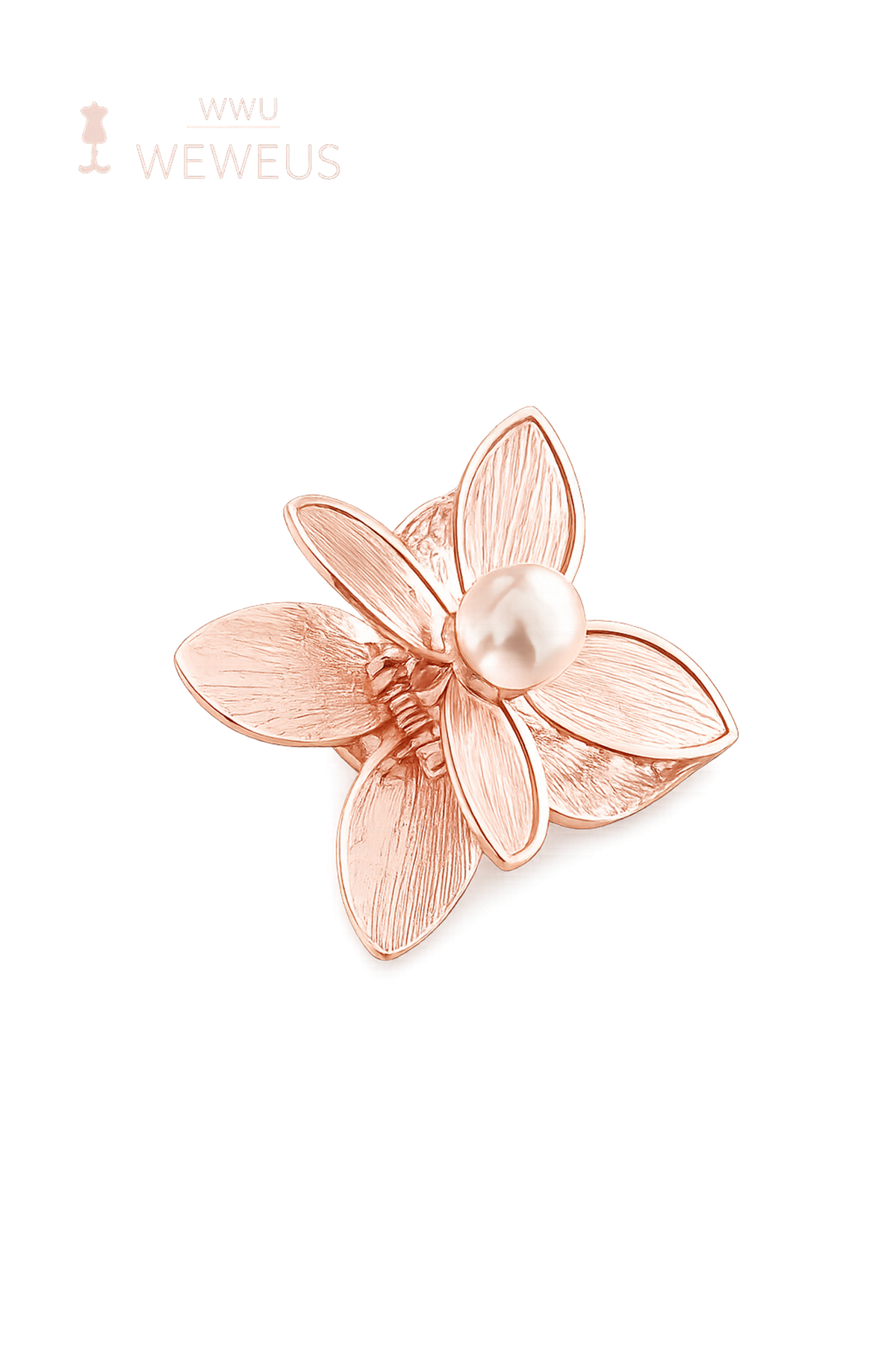 WeWeus Çiçek İncili Rose Metal Mini Premium Mandal Toka