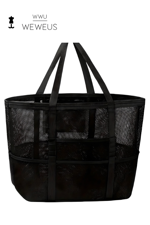 WeWeus Fileli Siyah Plaj Çantası