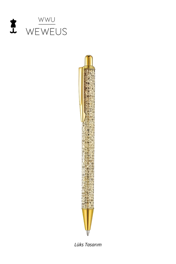 WeWeus Gold Altın Sarısı Pullu Lüks Tükenmez Kalem