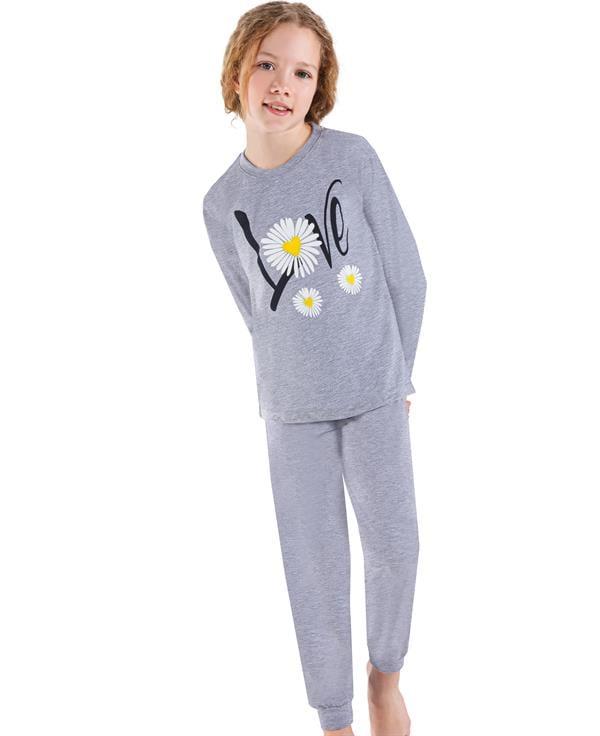 WeWeus Gri Kız Çocuk Pijama Takımı  3747