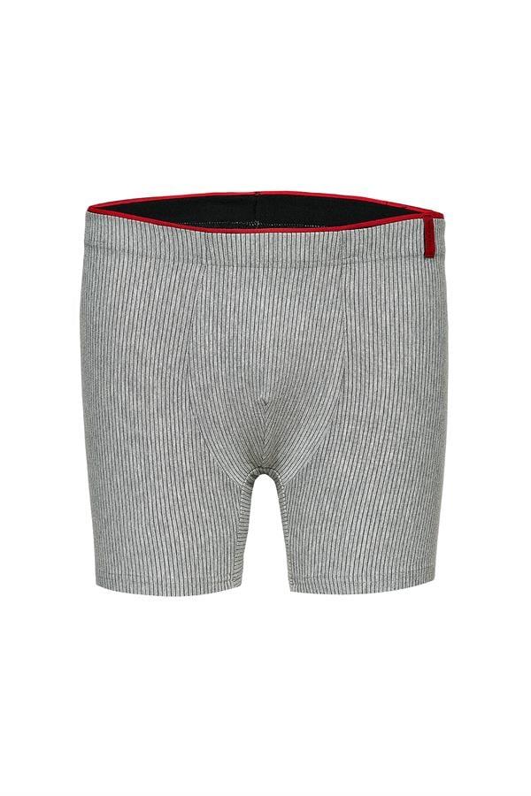 WeWeus Gri Pamuk Elastan Çizgili Boxer 14921