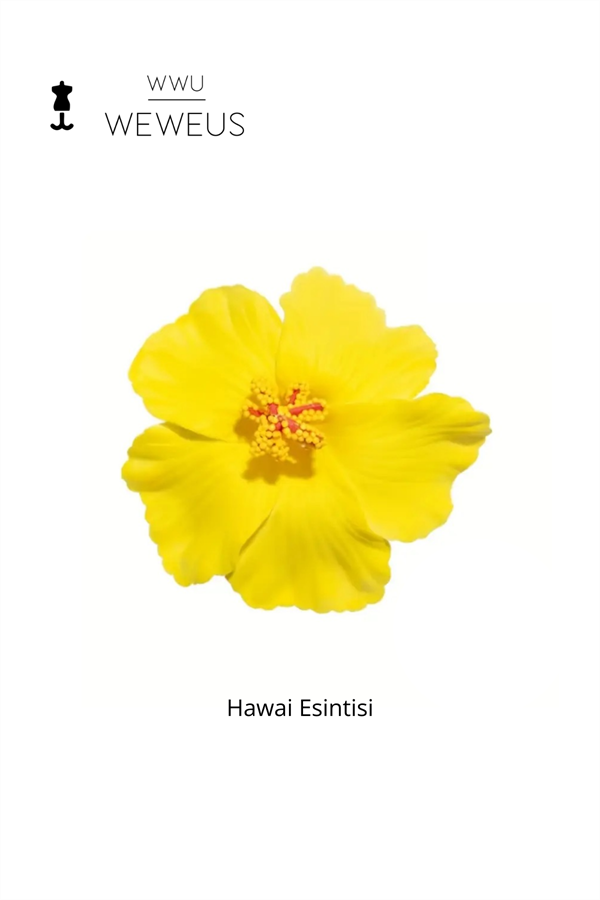 WeWeus Kadın Hawai Stili Sarı Çicek Premium Toka