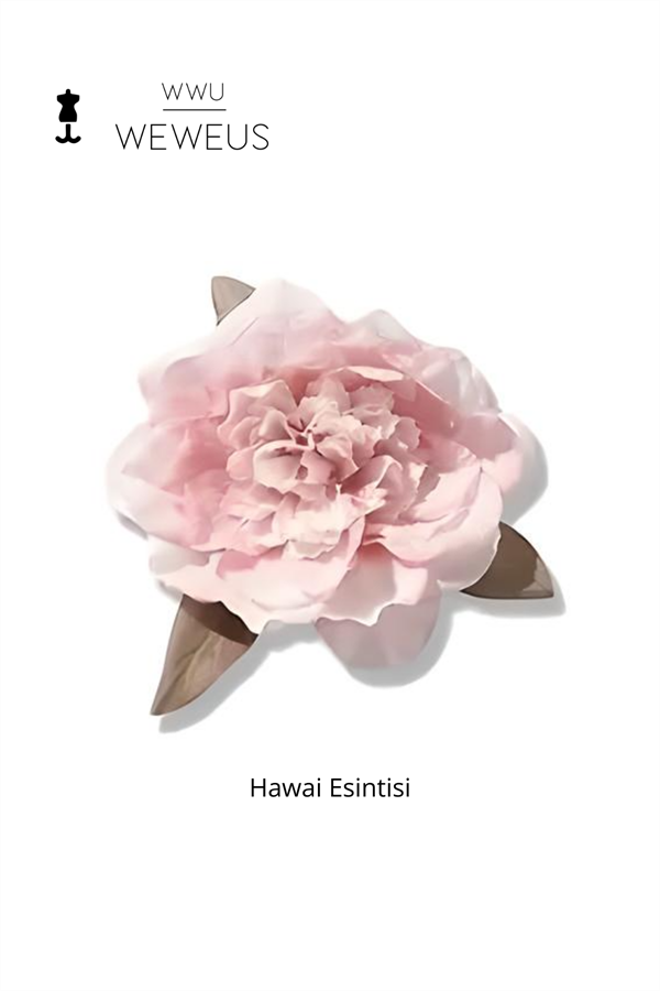 WeWeus Kadın Hawai Stili Toz Pembe Çiçek Premium Toka