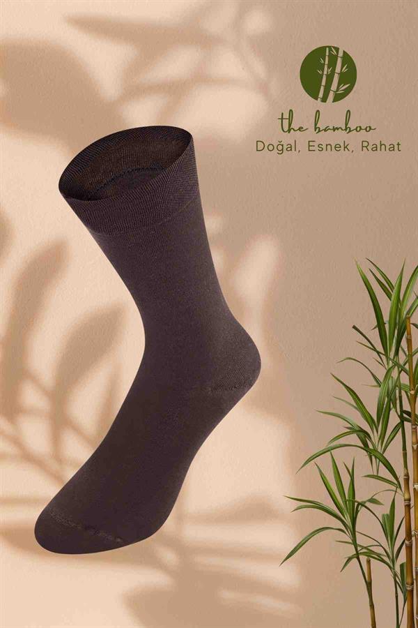 WeWeus Kahve Doğal Süper İnce Bambu Lüks Erkek Çorap 269