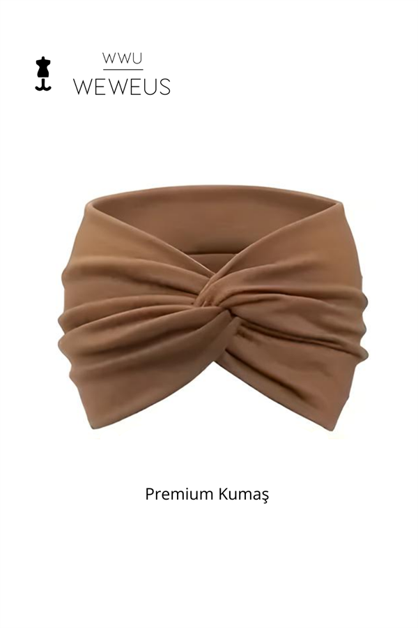WeWeus Kahve Düz Premium Kadın Saç Bandı