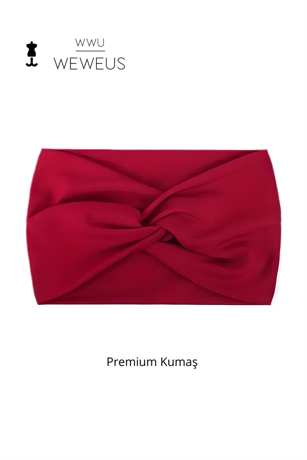WeWeus Kırmızı Düz Premium  Kadın Saç Bandı
