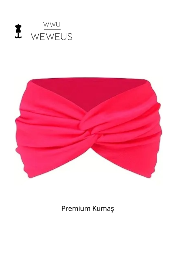 WeWeus Koyu Pembe Düz Premium Kadın Saç Bandı