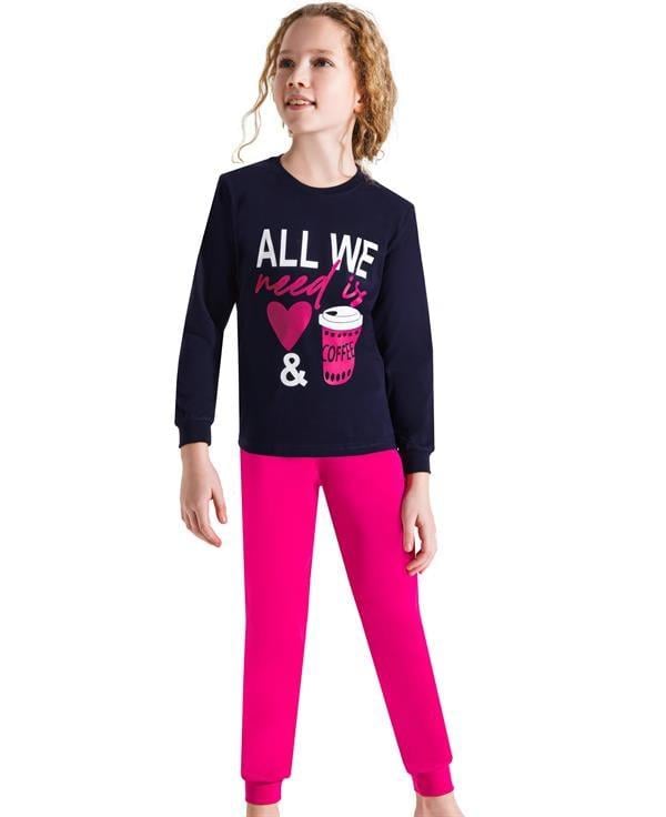 WeWeus Lacivert Kız Çocuk Pijama Takımı 3741