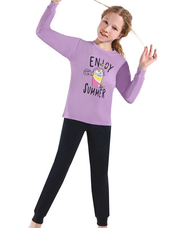 WeWeus Lila Kız Çocuk Pijama Takımı  3751