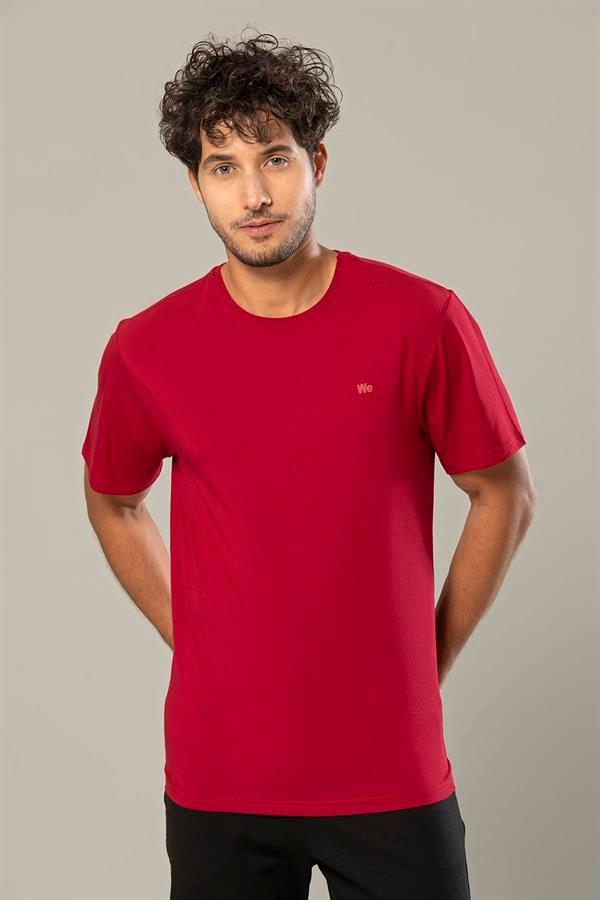 WeWeus Logolu Bordo Erkek Modal Basic Tişört 239