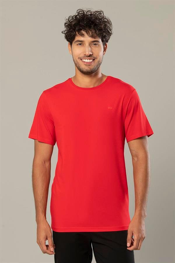 WeWeus Logolu Kırmızı Erkek Modal Basic Tişört 239