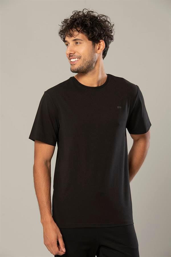 WeWeus Logolu Siyah Erkek Modal Basic Tişört 239