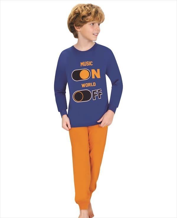WeWeus Mavi Erkek Çocuk Pijama Takımı 715