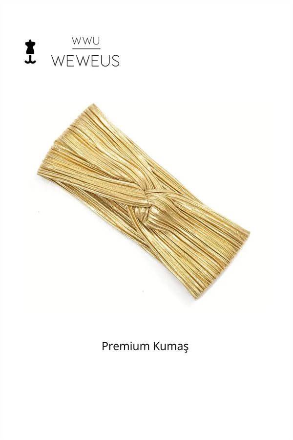 WeWeus Parlak Gold Altın Renk Premium Kadın Saç Bandı
