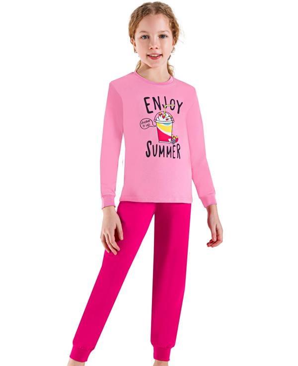 WeWeus Pembe Kız Çocuk Pijama Takımı  3751