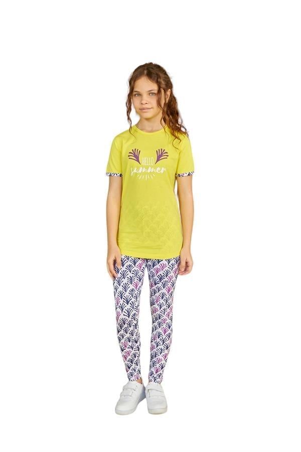 WeWeus Sarı Kız Çocuk Pijama Takımı 803