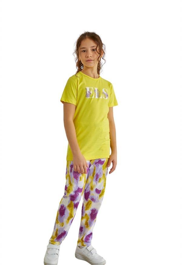 WeWeus Sarı Kız Çocuk Pijama Takımı 807
