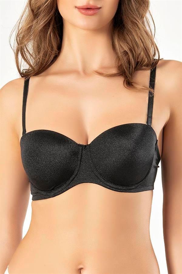 WeWeus Siyah Bayan B Cup Dolgusuz Parlak Sütyen 2540