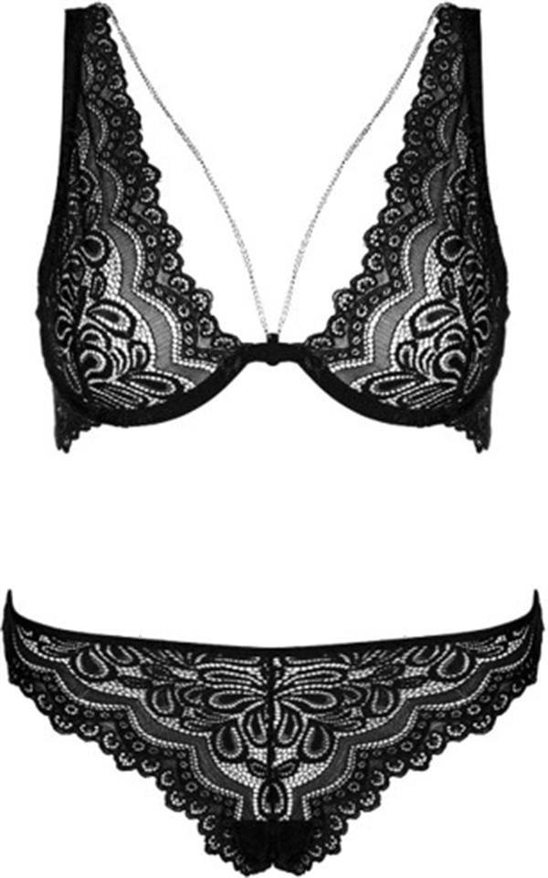 WeWeus Siyah Bayan Bralet Sütyen Külot Takım 2302