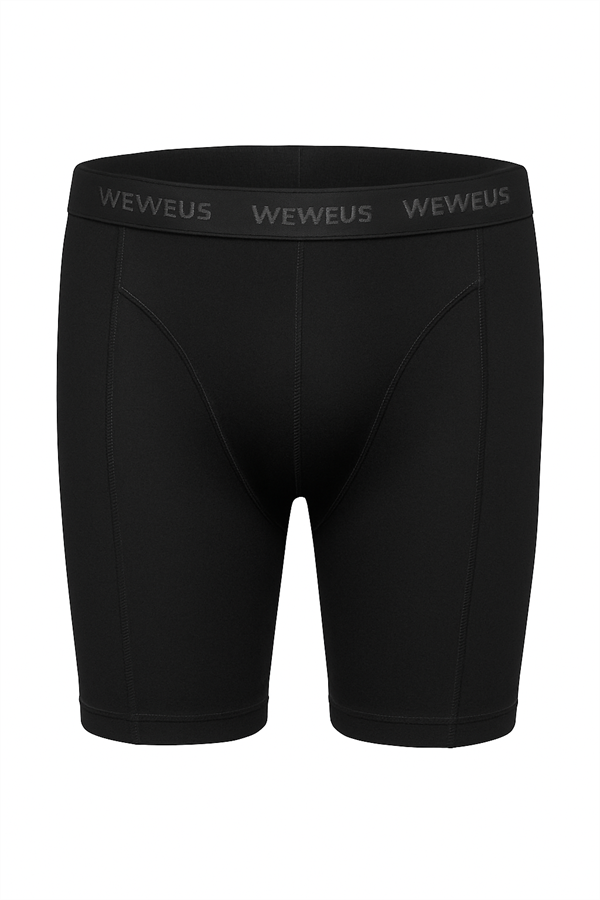 Weweus Siyah Erkek Süper İnce Doğal Bambu Lüks Uzun Boxer 1014