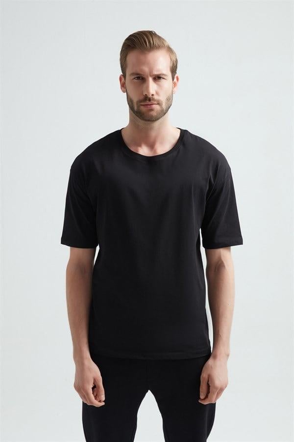 WeWeus Siyah Oversize Erkek Tişört 1023