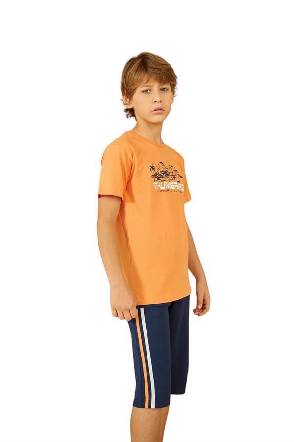 WeWeus Turuncu Erkek Çocuk Pijama Takımı 811