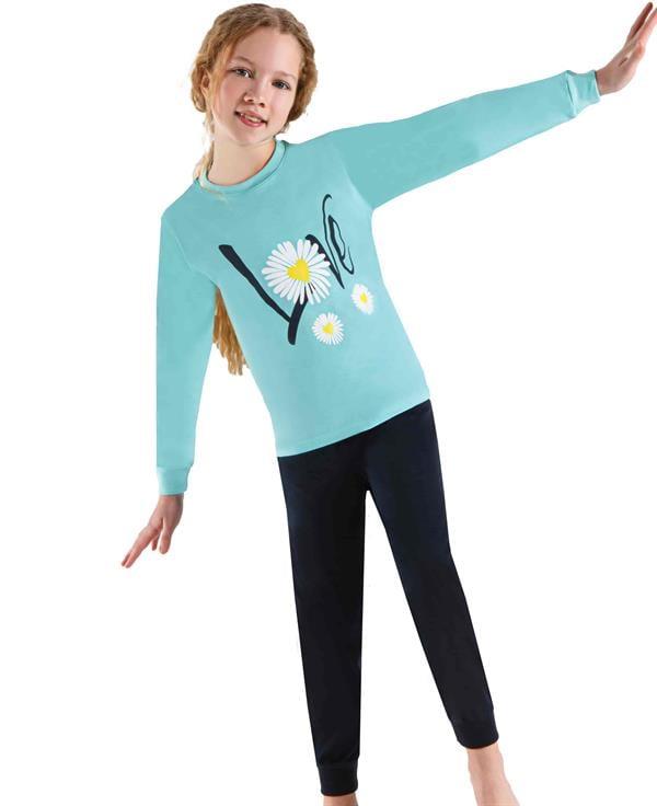 WeWeus Yeşil Kız Çocuk Pijama Takımı  3747