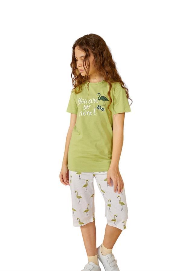 WeWeus Yeşil Kız Çocuk Pijama Takımı 801