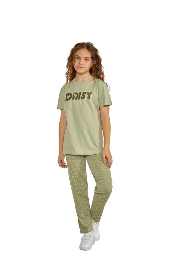 WeWeus Yeşil Kız Çocuk Pijama Takımı 802