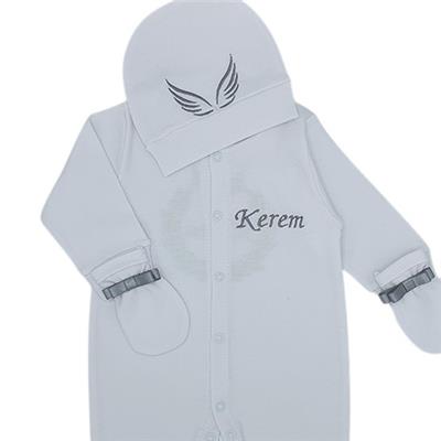 İsimli Hastane Çıkışı 3 Lü Set Melek Kanatlı Gri