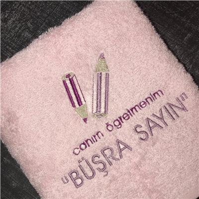 Kişiye Özel Canım Öğretmenim Nakışlı Havlu 30x50