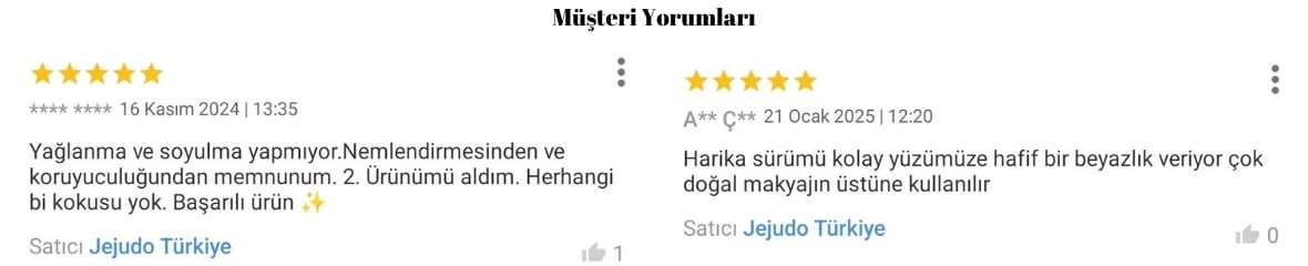 Jejudo Beauty Müşteri Yorumları - En İyi Cilt Bakım Ürünleri İçin Müşteri Yorumlarına Göz Atın!