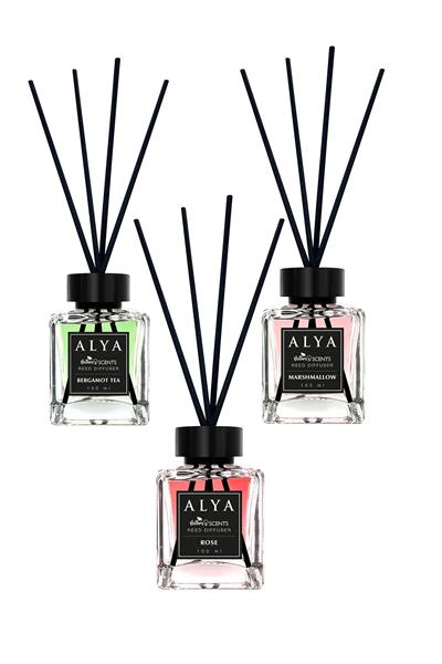 Natures Scents Bambu Çubuklu Oda Kokusu Bergamot Tea ve Rose ve Mashmallow 100 ml x 3 Adet