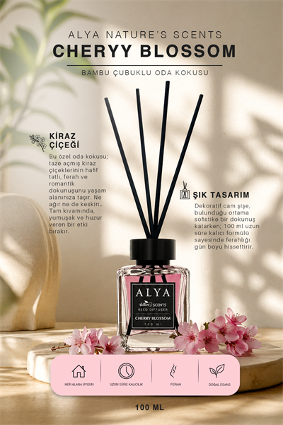 Nature's Scents Cherry Blossom Bambu Çubuklu Oda Kokusu- Kiraz Çekirdeği Kokusu