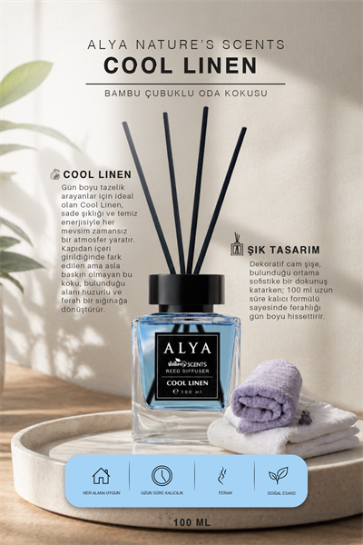 Natures Scents Cool Linen Bambu Çubuklu Oda Kokusu