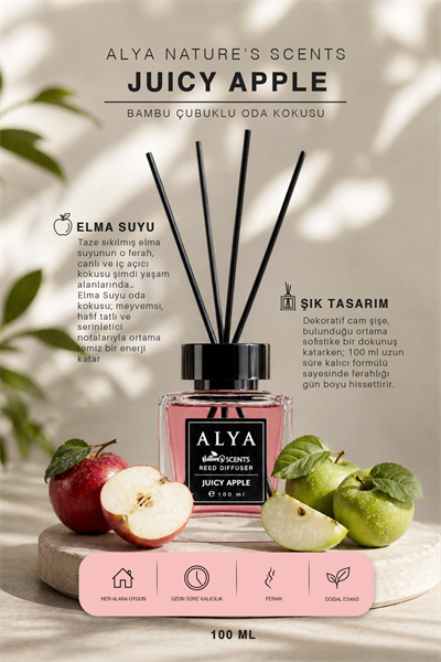 Natures Scents Juicy Apple Bambu Çubuklu Oda Kokusu- Elma Kokusu