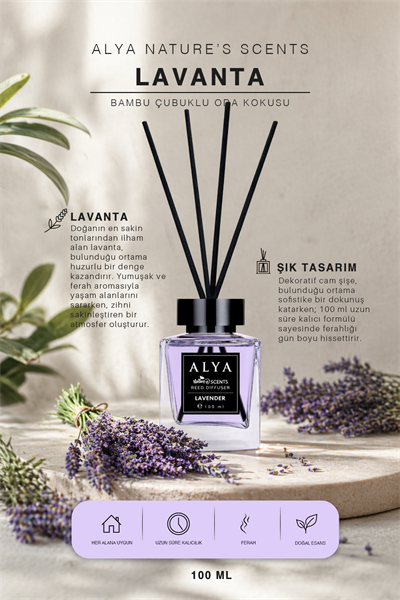 Natures Scents Lavender Bambu Çubuklu Oda Kokusu - Lavanta Kokusu