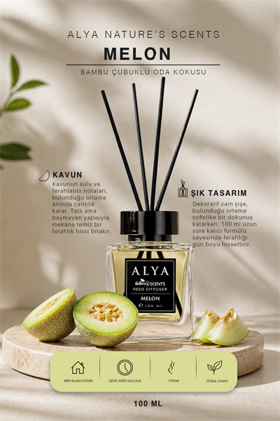 Natures Scents Melon Bambu Çubuklu Oda Kokusu- Kavun Kokusu