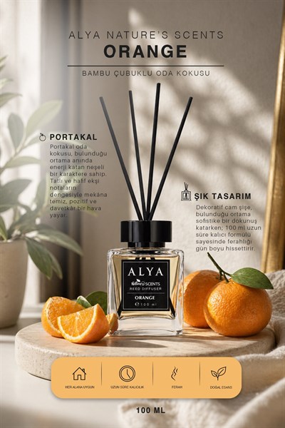 Natures Scents Orange Bambu Çubuklu Oda Kokusu- Portakal Kokusu